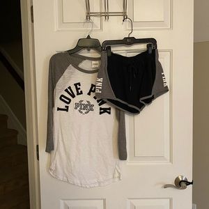 Love Pink shirt and short set